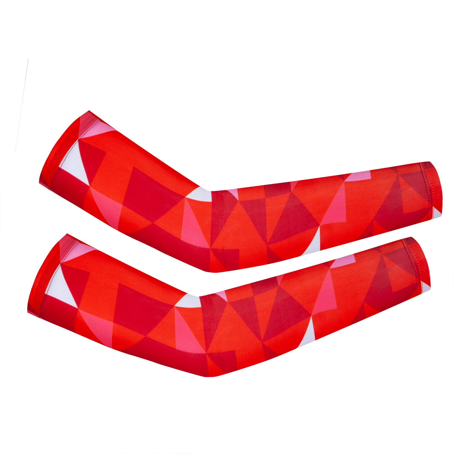 Cycling Armwarmers for Womem Men Arm Sleeves UV Protection Red M