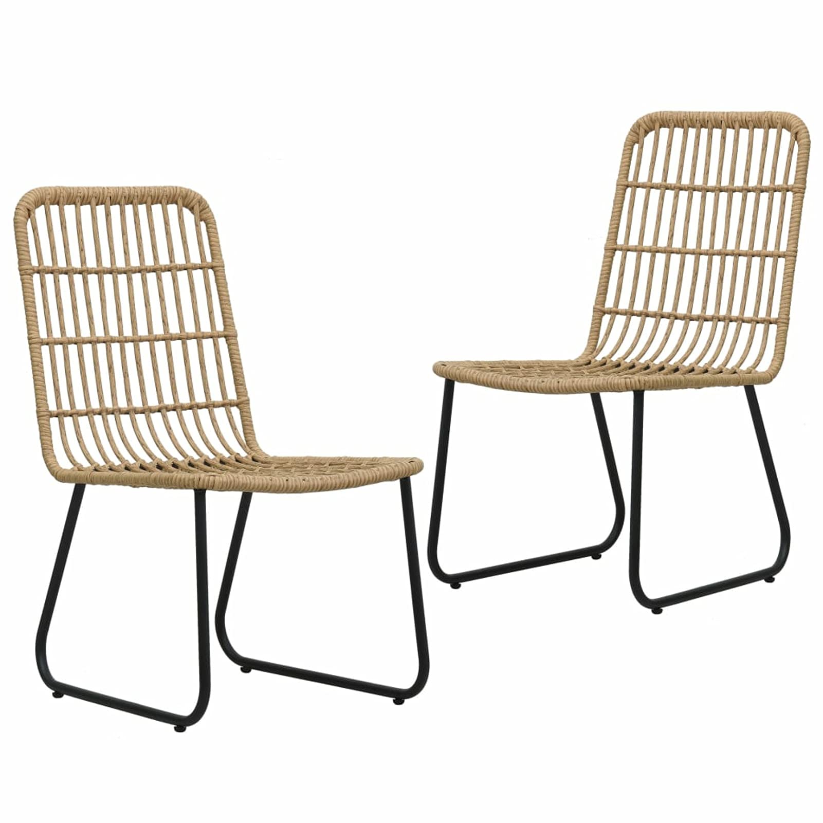Chaises de bistro extérieures lot de 2 résine tressée Homgoday