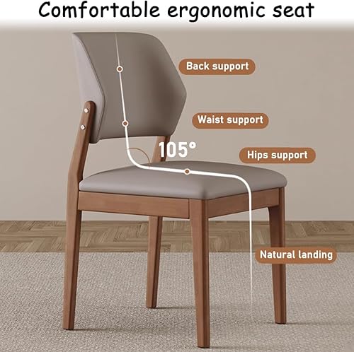 Miniatura 7 de YVYKFZD Juego de sillas de comedor de madera, silla de comedor de cuero, sillas de cocina tapizadas con respaldo curvo, silla de sala de estar sin