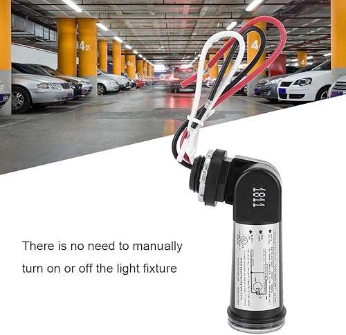Miniatura 5 de Fdit Interruptor de control de sensor de fotocélula para exteriores, con cable duro, control de luz ocular con sensor fotoeléctrico, sensor de luz