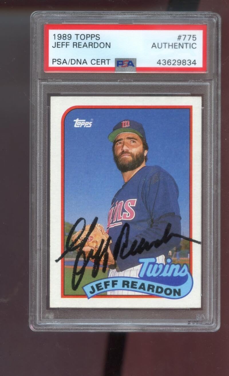 1989 Topps #775 Jeff Reardon AUTO SIGNED Autograph Autographed Card PSA PSA/DNA Baseball MLB COA Minnesota Twins