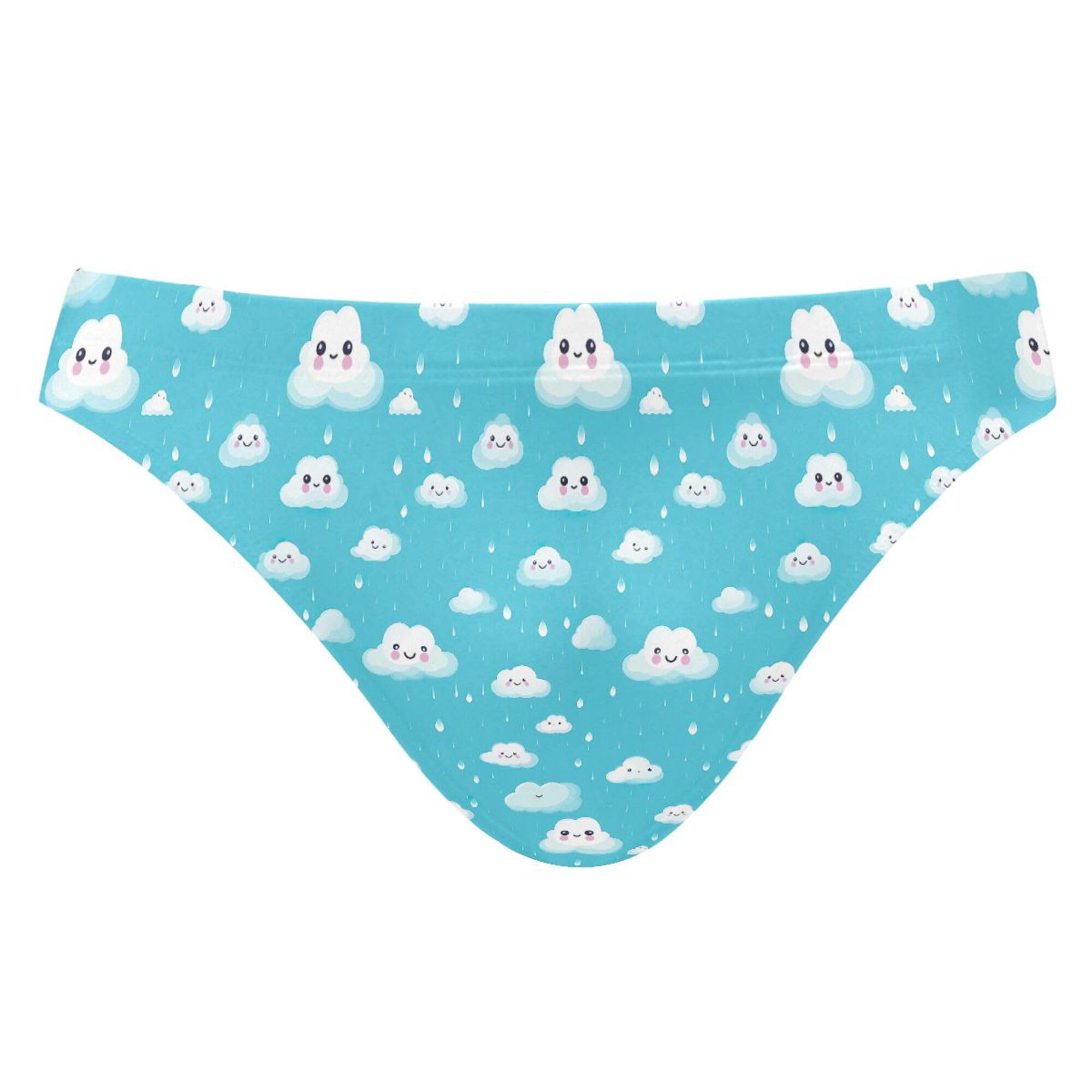 Clouds Blue Mens Swimwear Swim Briefs Bikini Swimsuit for Summer Beach L B0403773