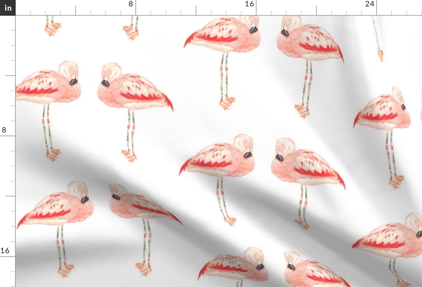 Spoonflower Fabric - Flamingos Flamingo Birds Watercolor Tropical Beach Coral Printed on Upholstery Velvet Fabric Fat Quarter - Upholstery Home Decor Bottomweight Apparel
