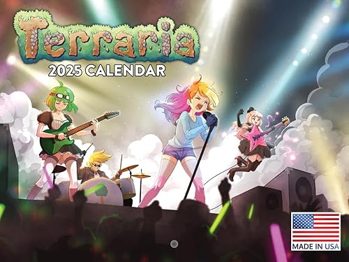 Calendario Terraria 2023 mensual para colgar en la pared con licencia oficial de aficionados videojuegos agenda grande de 24 meses escritura