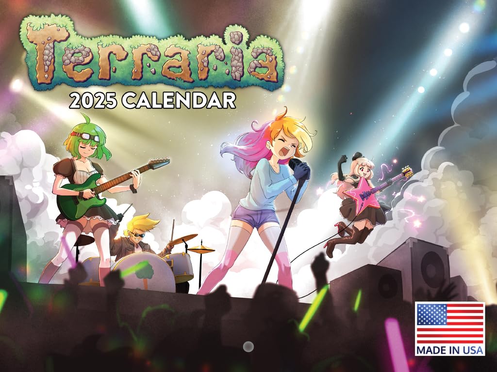 Terraria Calendar 2025 Wall Monthly Officially Licensed 12 Month | American Made In The USA