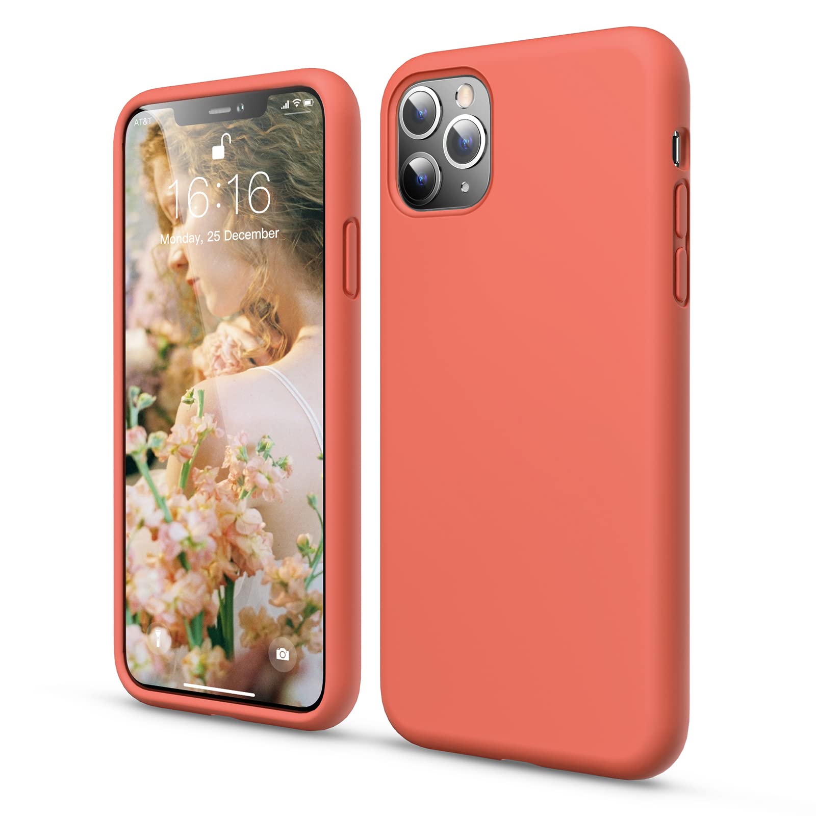 GOODVISH 【Protección de Esquinas Funda Compatible con iPhone 11 Pro 5,8", Carcasa para Teléfono de Silicona Suave a Prueba de Caídas, Microfibra, Anti-Rayado (Naranja) Global Recycled Standard Global Recycled Standard Global Recycled Standard
