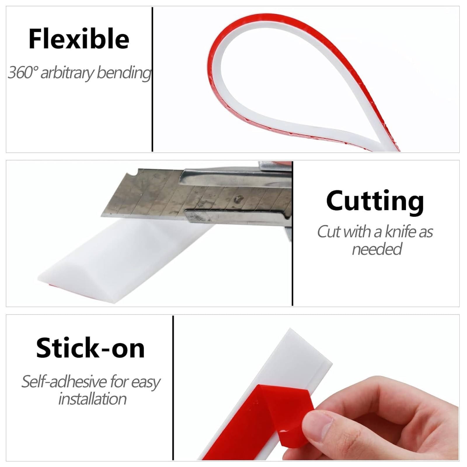 Striscia autoadesiva sigillante per piatto doccia, cinturino in gomma per barriera mobile in silicone per doccia pieghevole, per soglia doccia da cucina Blocco acqua in silicone ( Color : Pink , Size