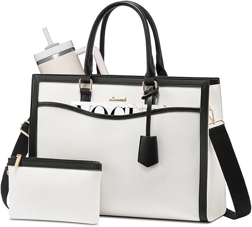 LOVEVOOK Bolsa de mano para laptop para mujer, bolsa de trabajo de oficina, maletín para laptop de 15.6 pulgadas, bolsa de gran capacidad para