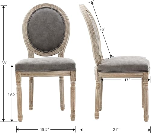 Miniatura 60 de Juego de 4 sillas de comedor de piel sintética, sillas de cocina de mediados de siglo, sillas Parsons tapizadas, sillas laterales con respaldo de