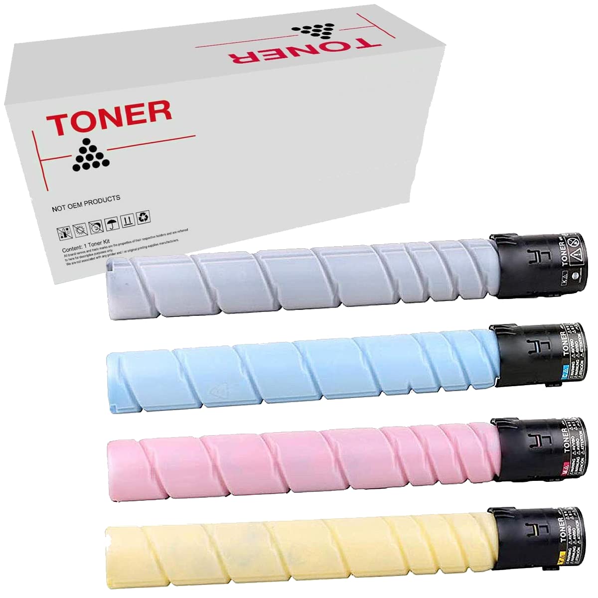 Genérico TN216 / TN319 Bizhub C220 C280 C360 Pack 4 Toner Compatible con Konica Minolta Bizhub A11G151/A11G150, A11G451/A11G450, A11G351/A11G350, A11G251/A11G250