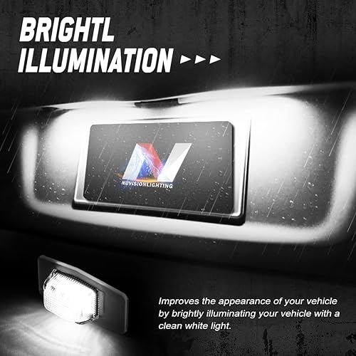 Miniatura 6 de NUVISION LIGHTING NVL-LPL-009 - Par de luces LED para placa de matrícula de carcasa negralente transparente compatible con 99-03 Protece02-03