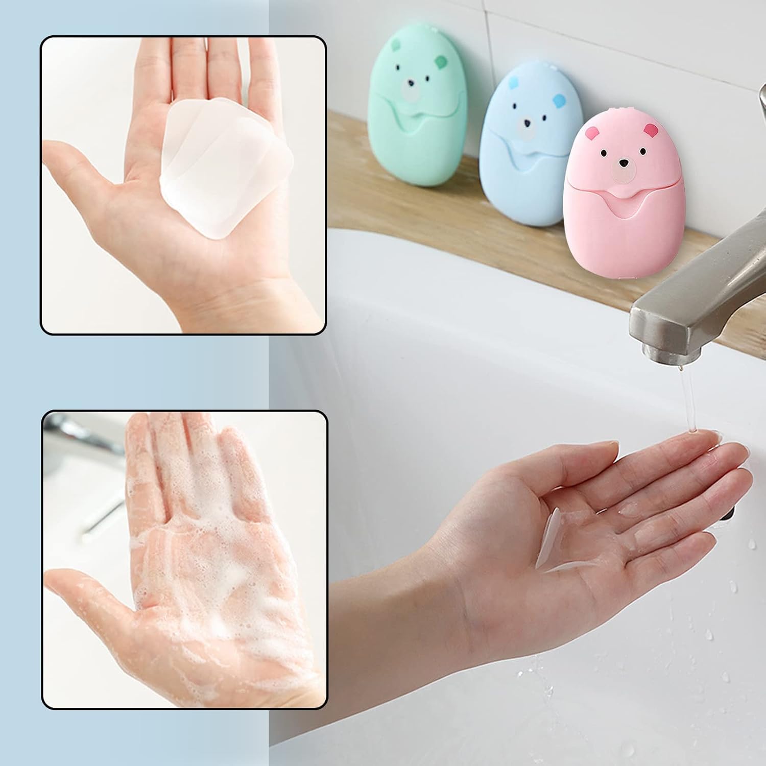 150 Hojas Jabón Viaje | Jabón Papel Portátil Con Caja | Para Camping, Senderismo, Outdoors