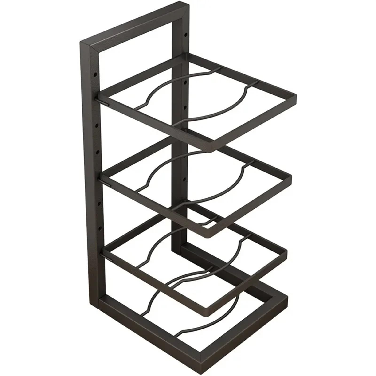 YXINAER Pots and Pans Organizer Adjustable Pot Rack Organizer, Kitchen Stainless Steel Storage,Multi-Layer Household and Pan Organzier for(4 Tier)
