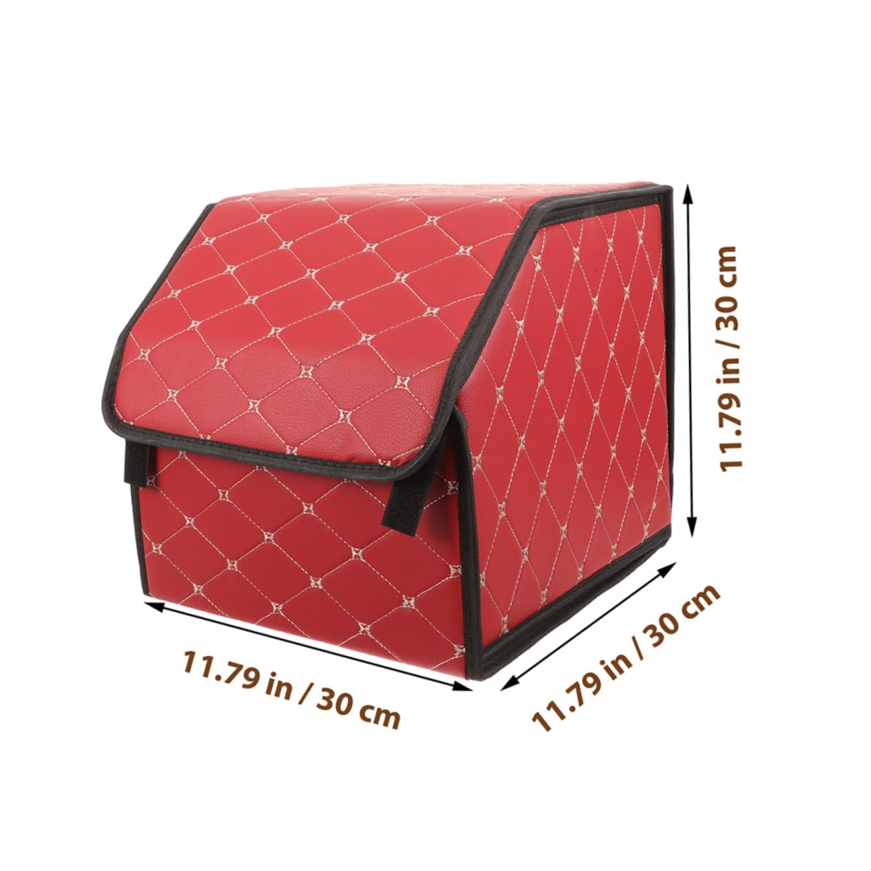OUNONA Caja Organizadora de Maletero de Vehículo Plegable 2 Piezas Pu Rojo