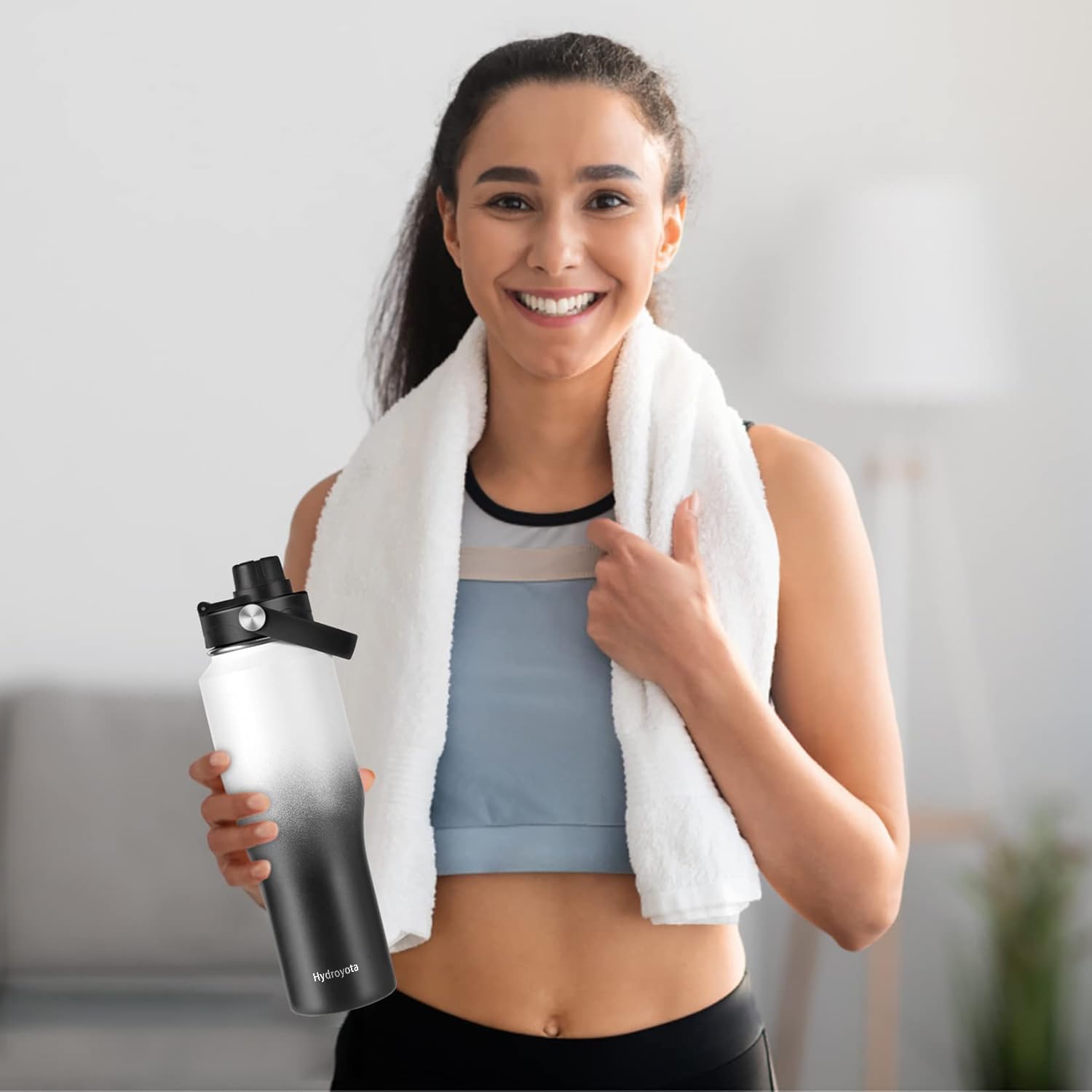 Straw lid for Hydroflask Wide Mouth Water bottle,Straw Lid Flexible Handle Fit Hydro Flask 12 16 18 20 32 40 64 oz,Sports Straw Cap Flip Top Lid Water Bottle Lid Accessories - Image 6