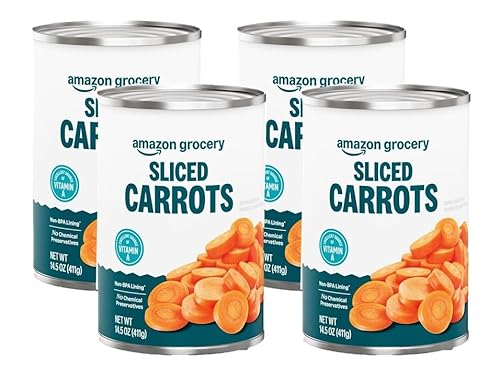 Amazon Grocery, Canned Sliced Carrots, 14.5 Oz (Previously Amazon Fresh, Packaging May Vary) (Pack of 4)