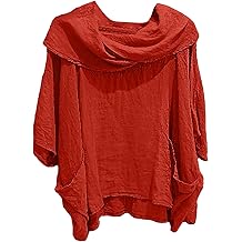 Women Fashion Solid Casual Pleated Blouse with A Three Quarter Cuff Summer Shirts