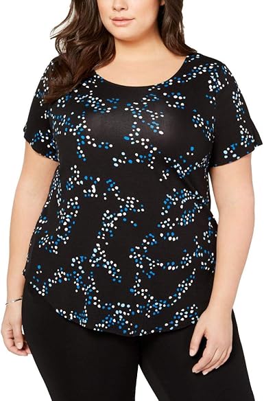 Alfani Womens Plus Printed Hi-Low T 
