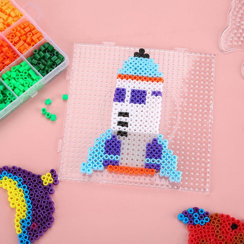 Beads Bügelperlen Bastelpackung DIY Bastelperlen Steckplatten mit Zubehör aus Robustem für Kinder Kunstprojekt
