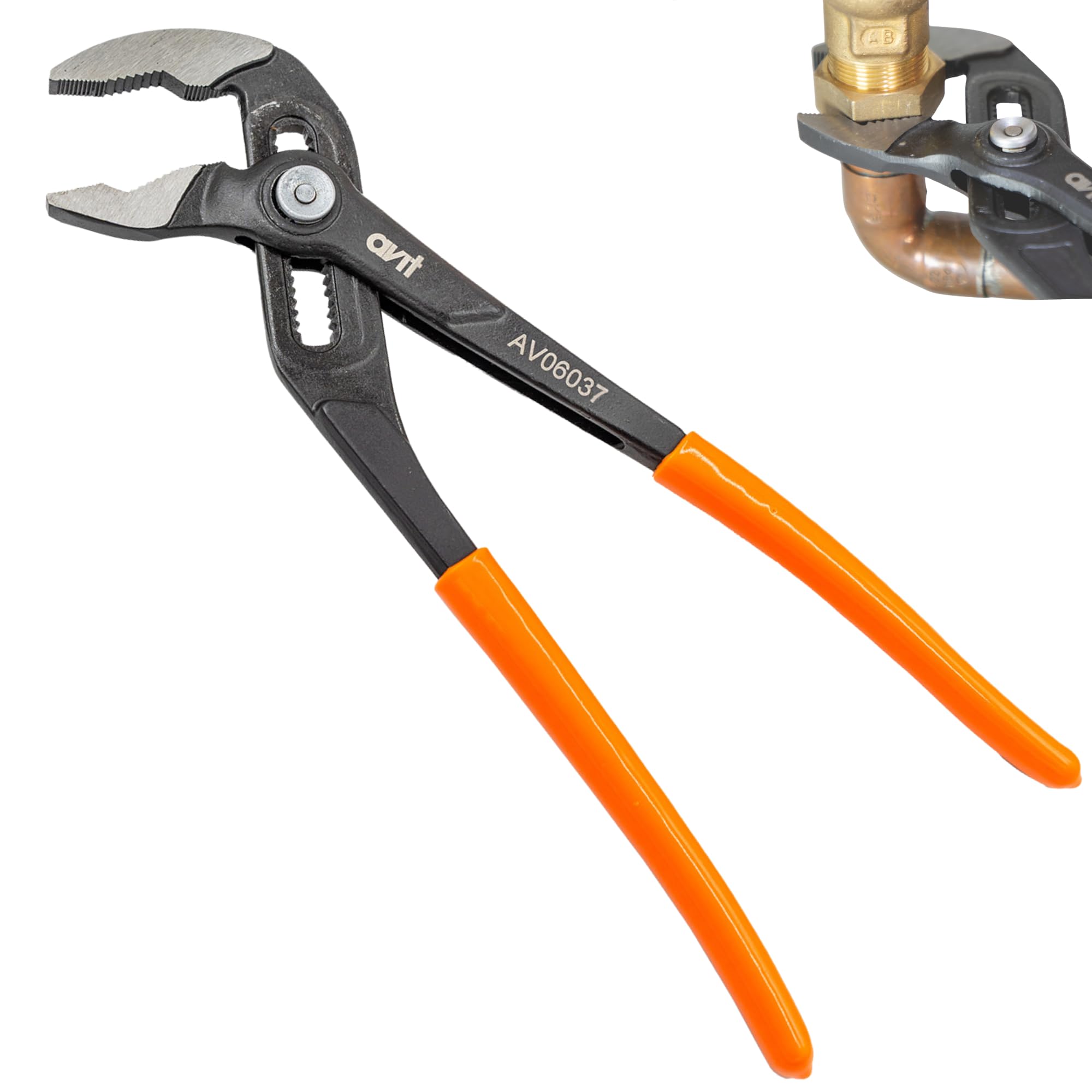 Avit Push-Button Precision Waterpump Pliers 300mm, Fast Adjusting Heavy Duty Tongue and Groove Joint