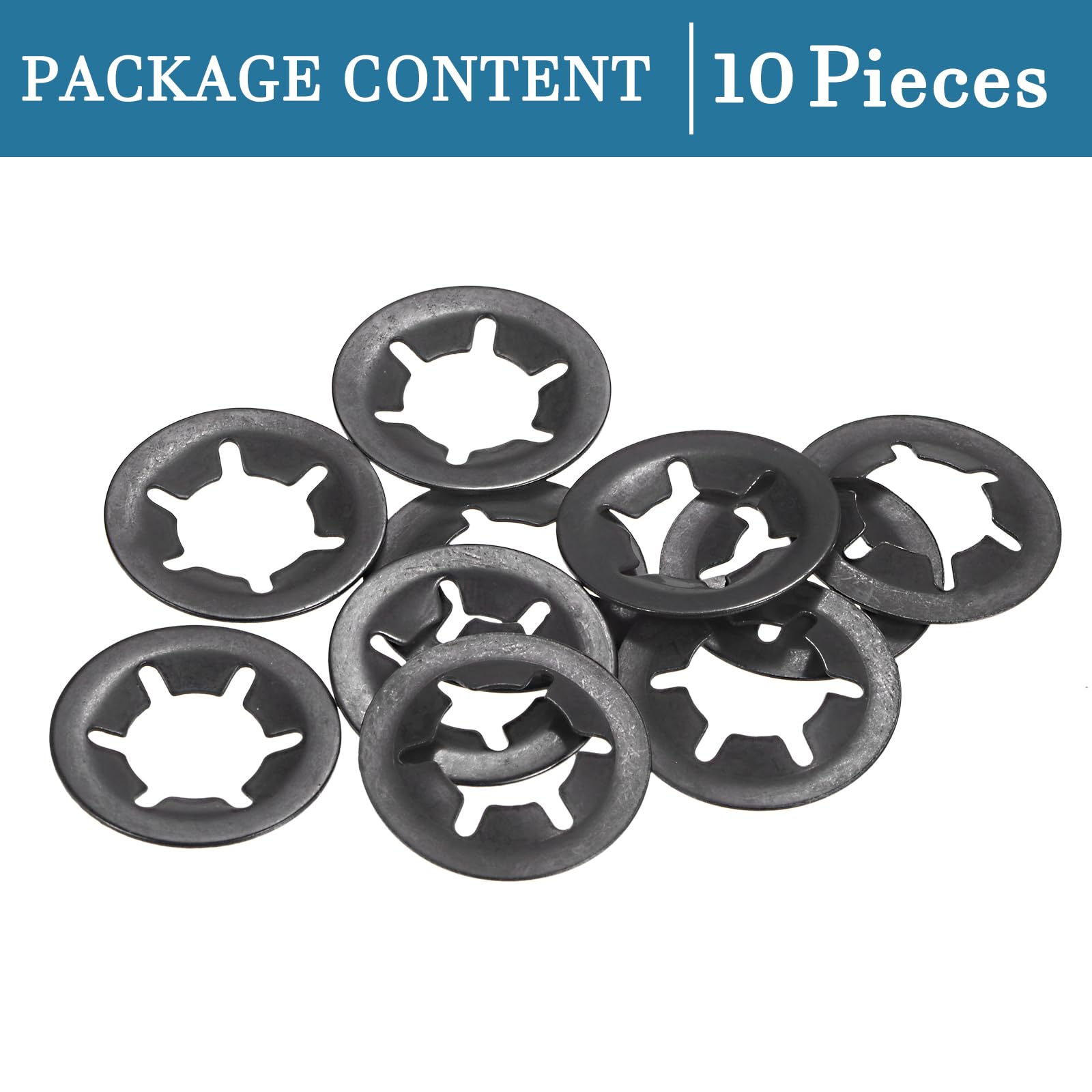 Lot De 10 Rondelles à Denture Interne 10x20mm - Uxcell, Métal Noir