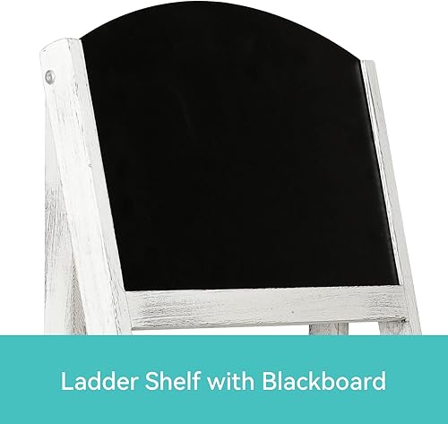Miniatura 6 de Acehome Estantería de escalera de 3 niveles con pizarra estantería de oficina en casa estante de escalera industrial estante organizador de