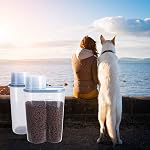2 Pack 2lb/2.5L ou 1,5lb/1.8L Conteneur d'aliments pour animaux de compagnie avec tasse de mesure, Verser la goutte pour petit chien tortue d'oiseau chat, Entreposage étanche (Blue 2.5L)