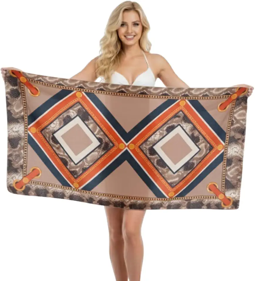 Canga Praia Animal Print com Estampa Selaria, Tecido Leve e Macio, Tons Terrosos, 90x180 cm