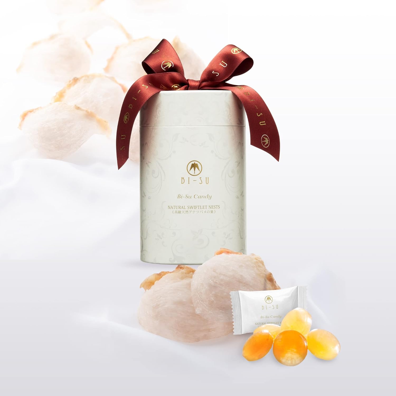 BI-SU Swiftlet Nest Extracted Essence Fruity Pineapple Flavor Candy 30 PCS, 3.6 g each, Energy 14.2 kcal per Super Food, Nutrient-rich Snack Diet, PACKAGING MAY VARY