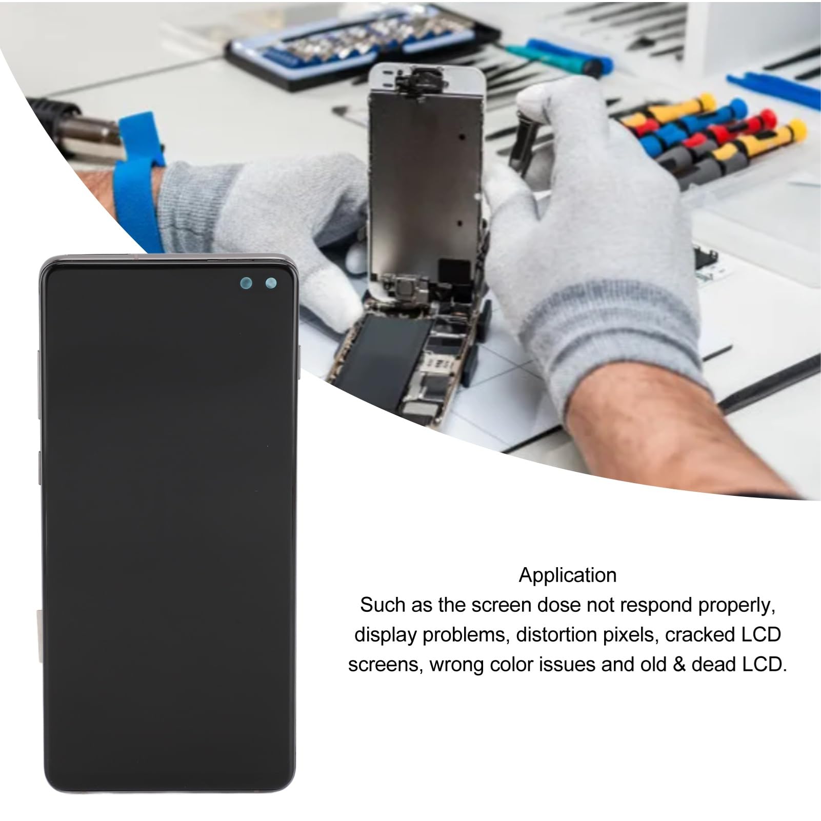 Zestawy do Wymiany Ekranu Telefonu do Smartfona S10 PLUS, zespół Wyświetlacza Dotykowego Digitizer TFT LCD z Narzędziami do Naprawy do S10 PLUS