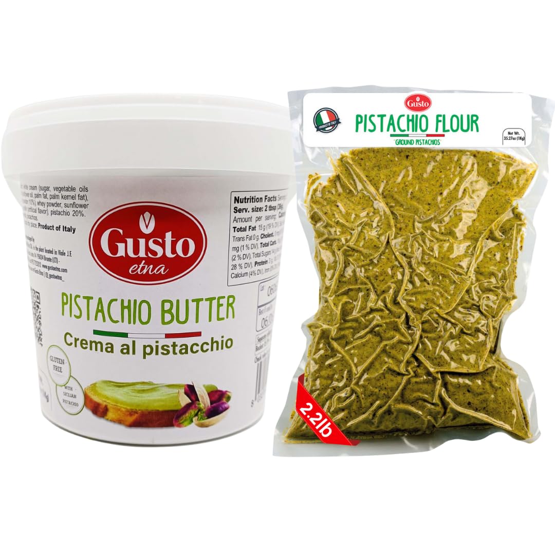 GUSTO ETNA Pistachio Butter Cream & Pistachio Flour Product of Italy