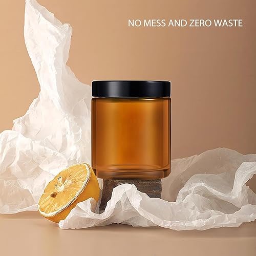 Miniatura 6 de Tecohouse Tarro de vidrio pequeño de 4 onzas con tapas, paquete de 48 tarros de vidrio ámbar con tapas y calcomanías, recipientes cosméticos vacíos