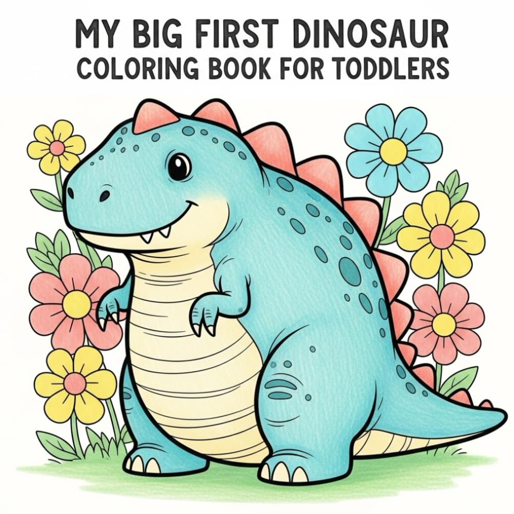 My Big First Dinosaur Coloring Book for Toddlers: Cute, Easy Dinosaurs with Thick Lines for Little Hands Ages 1–4