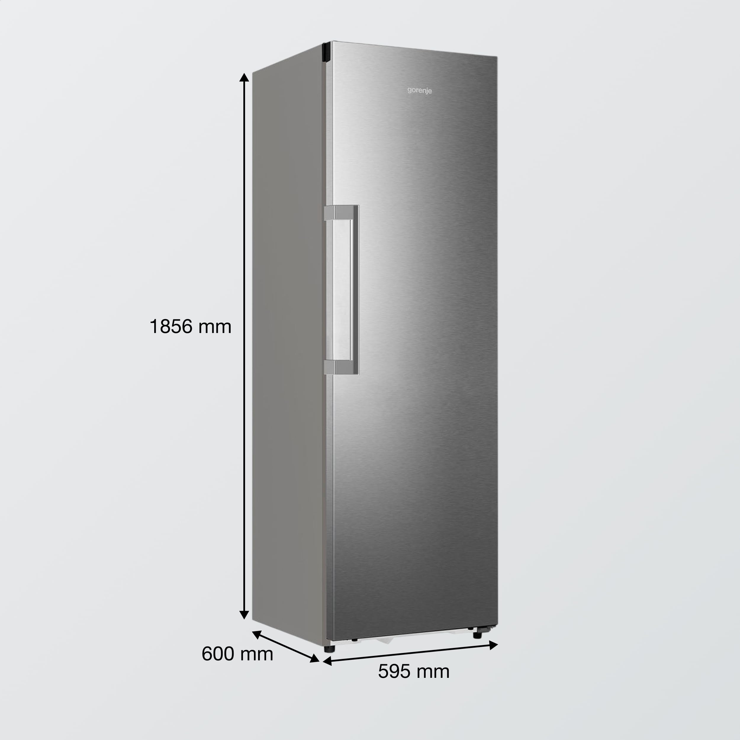 Gorenje RN618C6X6WF Kühlschrank, 372 Liter, SmartFit, 185cm Höhe, CrispZone mit Feuchteregler, Wifi, Flaschenhalter, Easy-open Griff, Inverter, BxHxT: 59,5×185,6×60 cm, Edelstahl