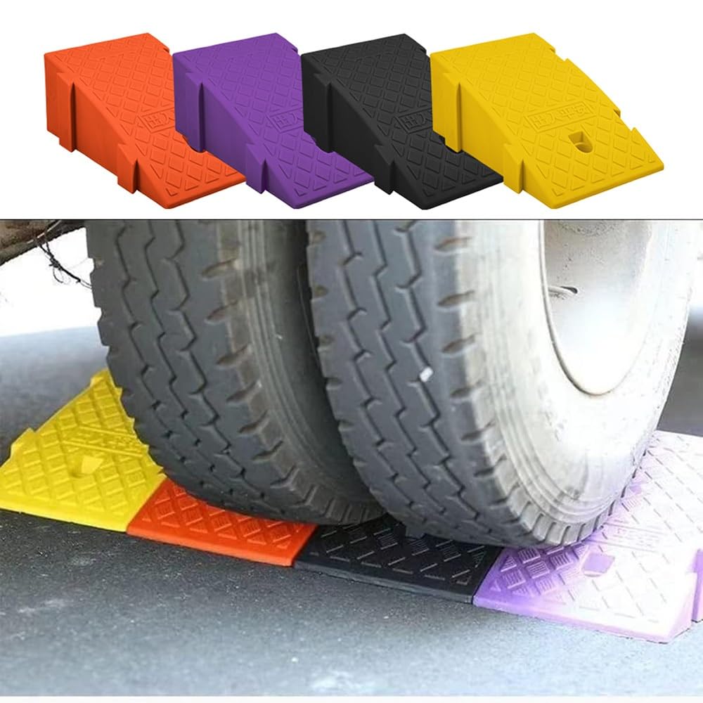 Rampa De Acceso De Plástico Antideslizante Rampas De Umbral Portátil Rampas De Bordillo Altura 16/19cm Rampa De Entrada De Plástico para Coche(Black,25x45x19cm/10x18x7.5in)