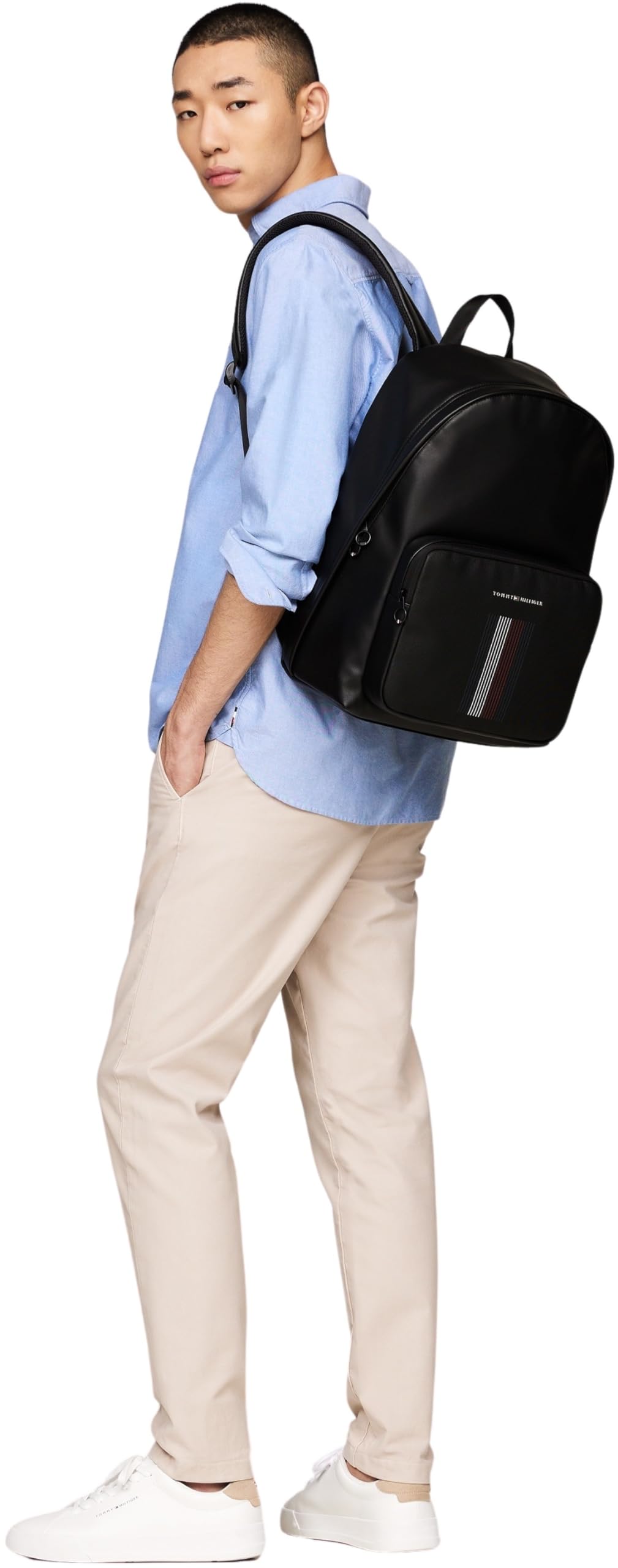 Tommy Hilfiger Uomo Zaino Backpack Grande, Nero (Black), Taglia Unica