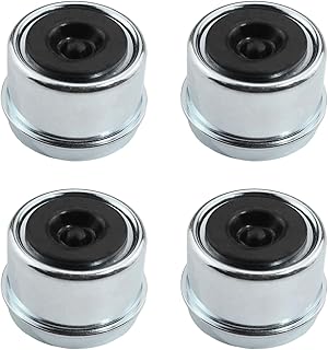 Suvnie 4 PCS Trailer Hub Bearing Dust Caps, 1.98'' Trailer Grease Caps with Rubber Plugs, Axle Wheel Hub and Bearing Dust ...
