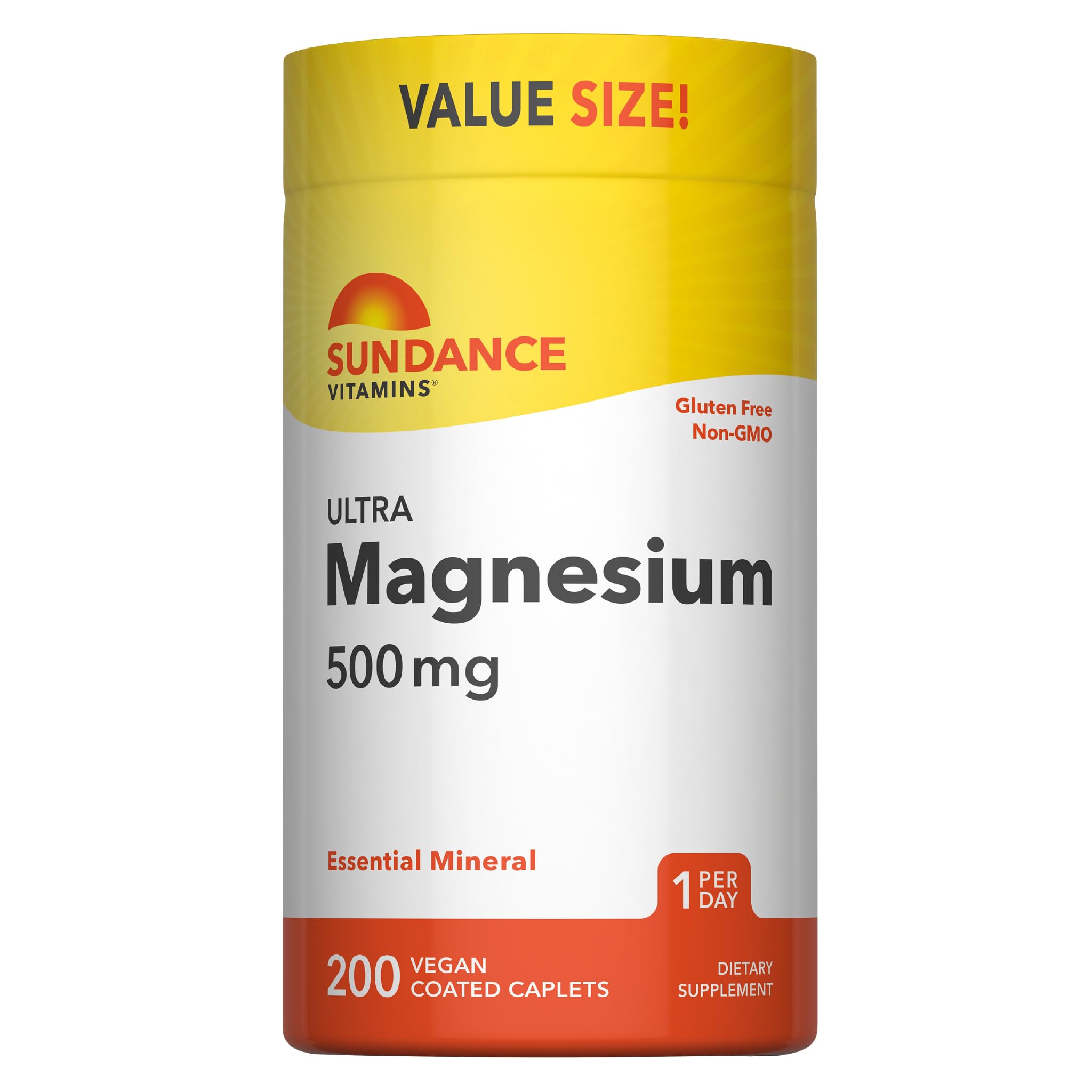 Sundance Magnesium Supplement | 500mg | 200 Count Unflavored 200 Count (Pack of 1)