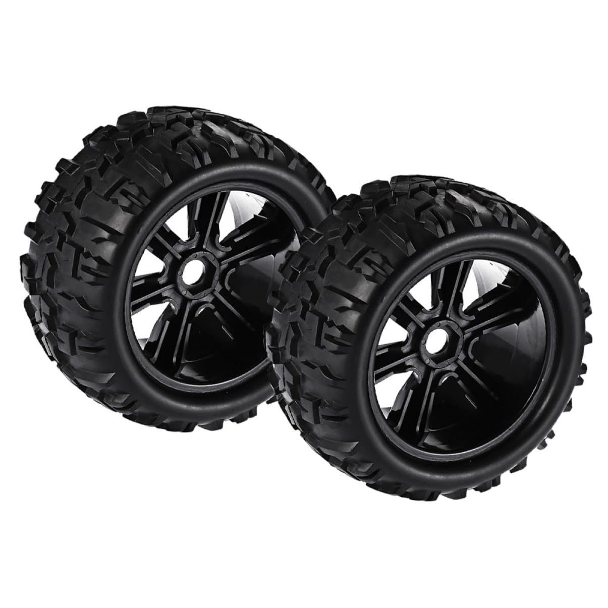HEMOTON Accessoires pour Voiture Tout- Rc à L'échelle 1/8 - Pack de 2 Jantes Et Pneus - Stabilité Élevée Et Adhérence Supérieure sur Les Terrains