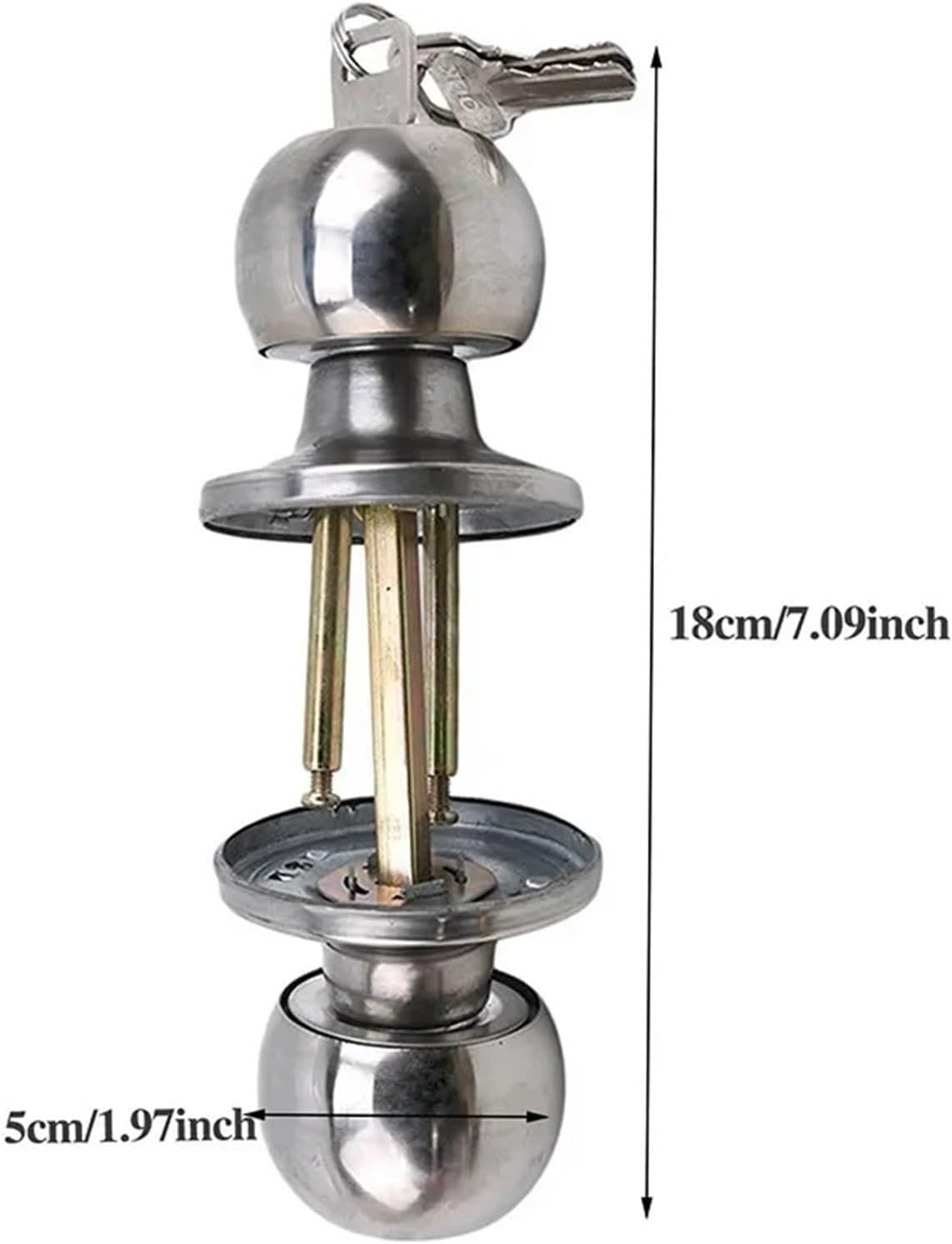 Aluminum Alloy Round Door Knob Set with Key for Interior Bedroom, Bathroom, and Living Room Doors