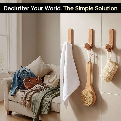 Miniatura 6 de Indian Shelf 3 ganchos, 6 tiras de lindo pájaro decorativo adhesivo ganchos de pared para colgar ganchos de pared de madera únicos sin daños