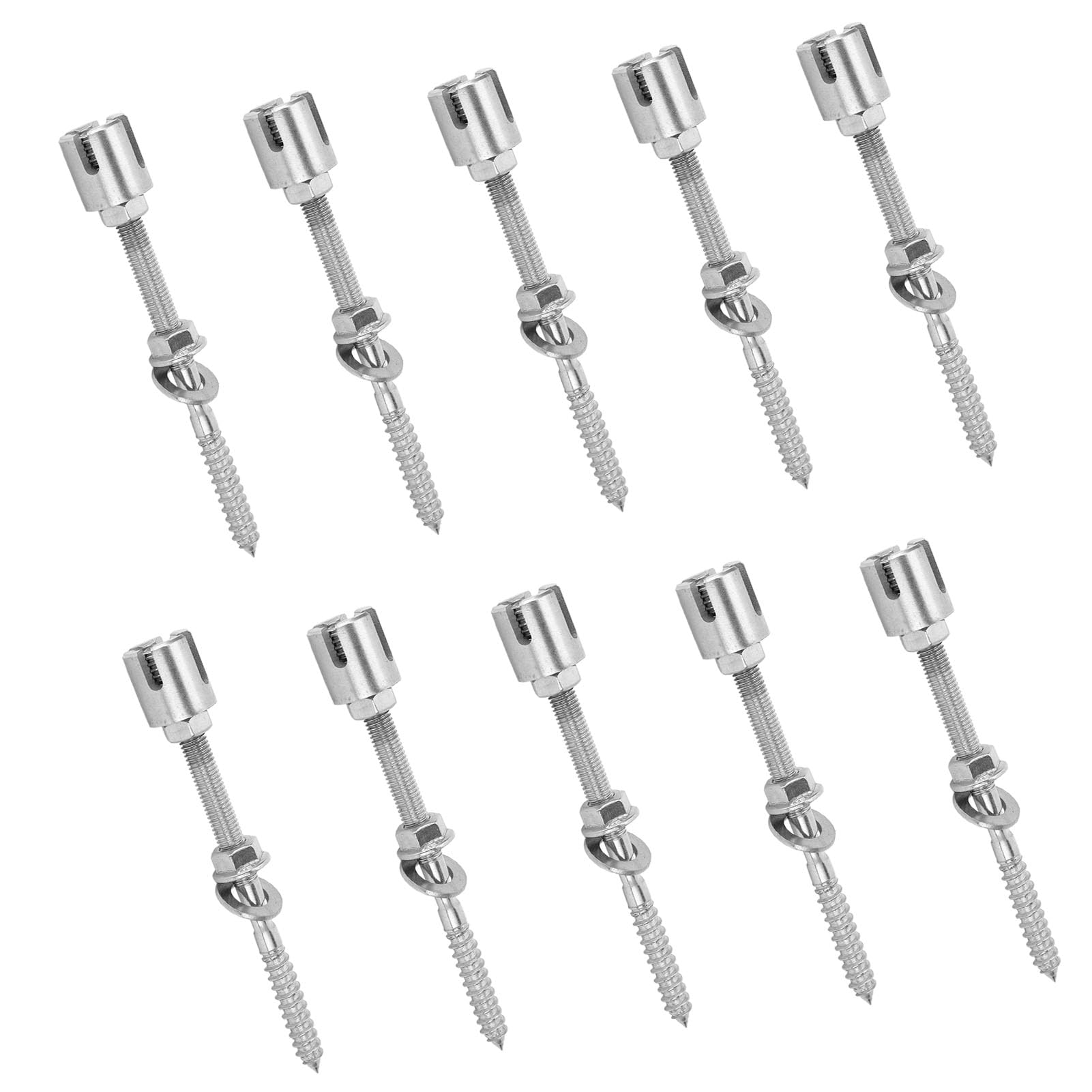 Morsetti per Cavi Incrociati, Morsetti per Cavi Incrociati in Acciaio Inossidabile 316, 10 Pezzi Funzionamento Semplice Lunga Durata per Applicazioni su Ringhiere (4mm)