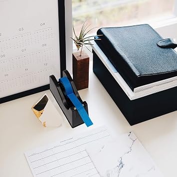 Tape Dispenser, Heat Press Tape Dispenser, Desk Heat Tape Dispenser 6.3 x 2.5 x 3.4 Inch, Holder Fits 1 and 3 Core (Black)