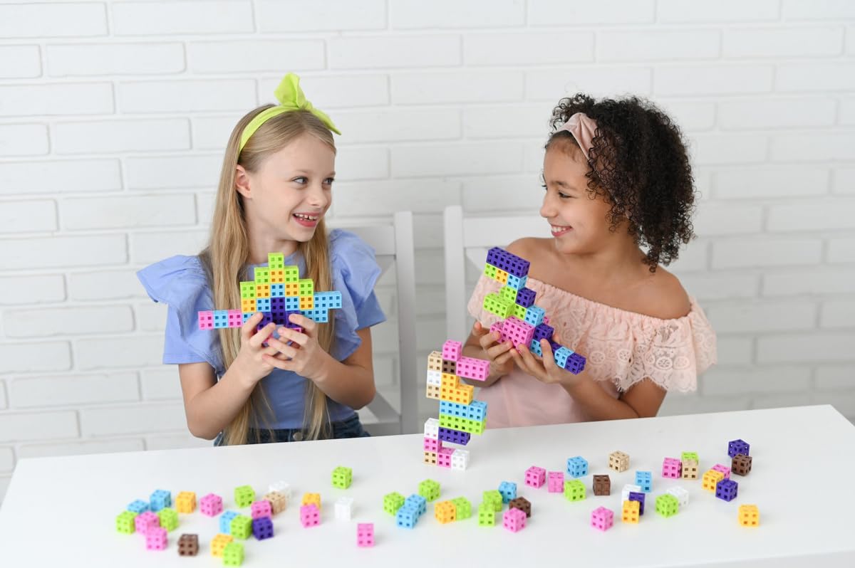 Meli Minis Cube Pink – 200 Bausteine (2x2 cm) in Pastellfarben – Kreatives Konstruktionsspielzeug für Kinder ab 3 Jahren – Fördert motorische Fähigkeiten und Fantasie