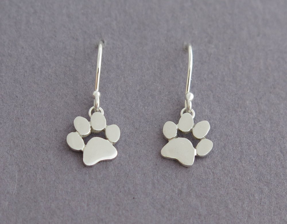 paw print dangle earrings
