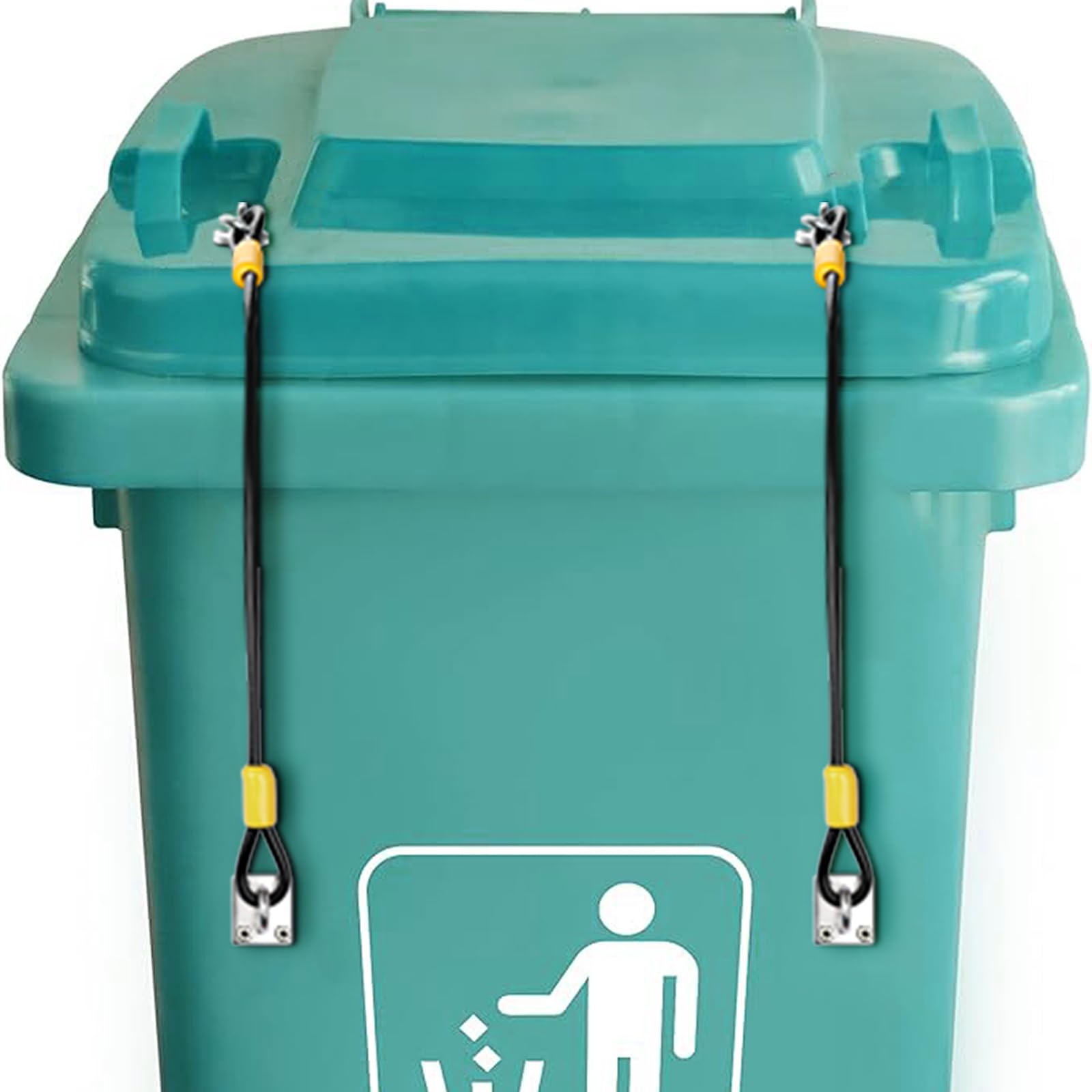 2 cierres para cubos de basura de mental, fuerte y resistente, resistente al agua, tapa para cubos de basura, organizador de basura al aire libre, 48 cm