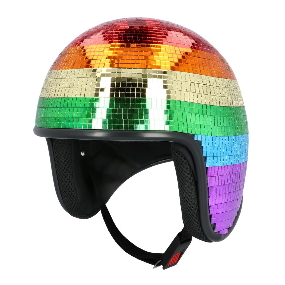 Boland - Disco Helmet for Costumes, Carnival and Festivals, Adult Headwear Rainbow