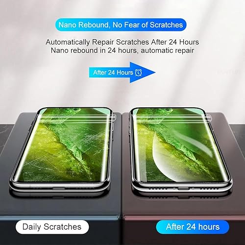 Miniatura 3 de Paquete de 2 protectores de pantalla de hidrogel mejorados para Google Pixel 8a, película protectora transparente de TPU flexible irrompible (no