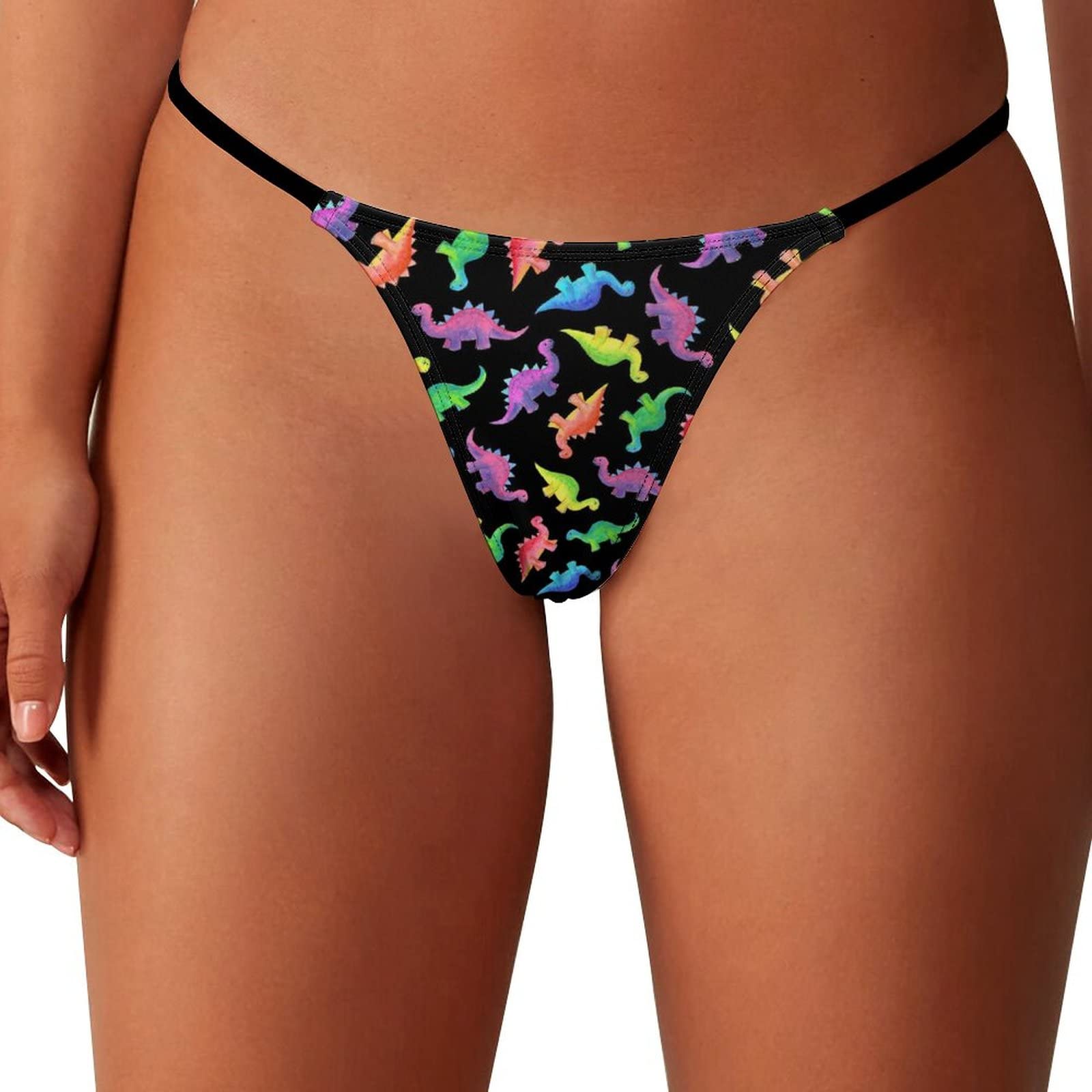 FWJZDSP Colorful Dinosaur Dinos Women's G-String Thong Printed T-Back Underwear Sexy Panty