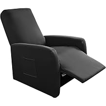 FUANGUI Recliner Chair Cover 4 Pieces, Small Recliner Cover for Recliner Chair, Stretch Lazy Boy Recliner Cover, Recliner Sofa Slipcover with Pockets, Furniture Protector for Living Room, Pets, Kids